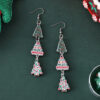 Wholesale Christmas Triple Wooden Double-Sided Earrings
