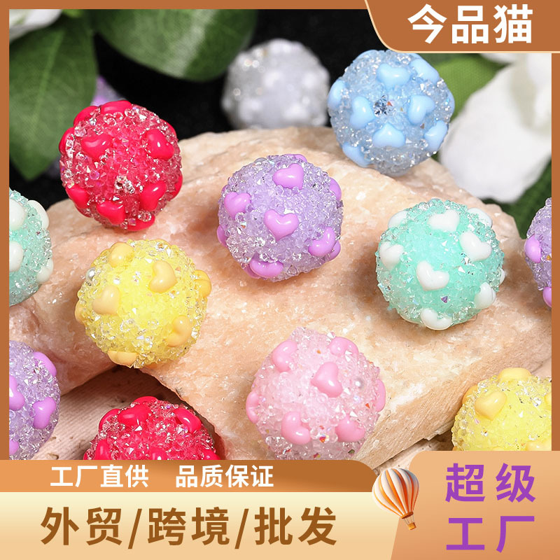 Wholesale Sparkling rhinestone sugar heart full of rhinestone beads