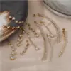 Wholesale 304 Stainless Steel Simple Zircon Pendant Tassel Long Earrings For Women 16K Real Gold Plated Platinum Plated Vacuum Electroplating (Fired) Waterproof Non-Fading Earrings