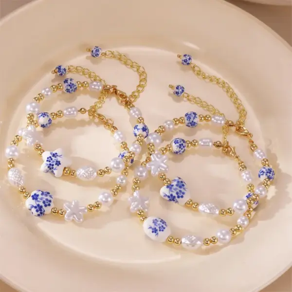 Wholesale Casual Classical Pentagram Heart Shape 304 Stainless Steel Beaded Chain Bracelets In Bulk