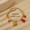 Wholesale Jewelry Cute Sweet Cherry Strawberry 304 Stainless Steel 18K Gold Plated Epoxy Plating Bracelets Earrings Necklace