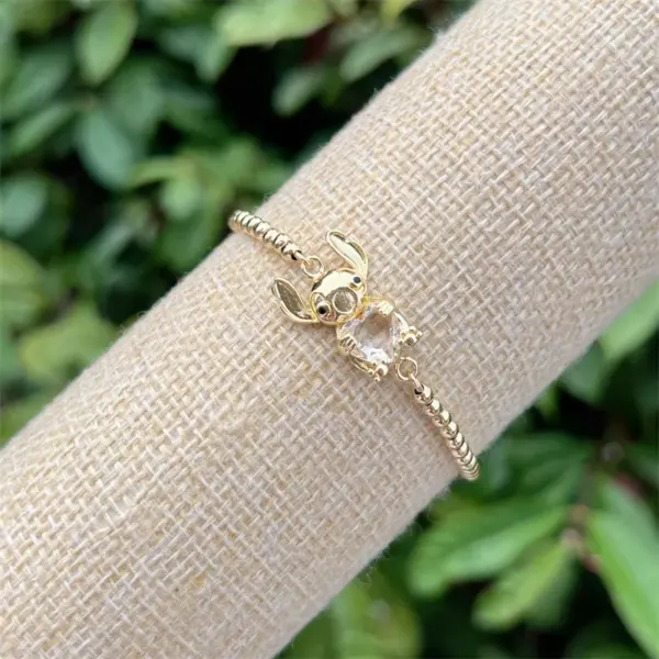 Wholesale Jewelry Simple Style Classic Style Animal Bear Copper Zircon 18K Gold Plated Inlay Bracelets