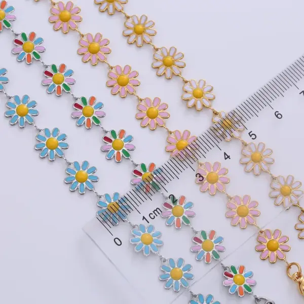 Wholesale PVD Coated Flower 304 Stainless Steel Fashion Waterproof Non Tarnish 304 Stainless Steel Necklace