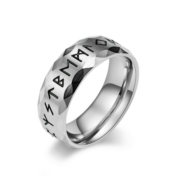 oly-7d9d722a8e57dbb6b569c63203a77ed3 Wholesale E-Commerce Retro Nordic Viking Text Luen Titanium Steel Ring Antique Sier Men's Hand Jewelry opshipping