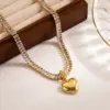 Wholesale Elegant Glam Pentagram Heart Shape Copper 18k Gold Plated Zircon Pendant Necklace In Bulk