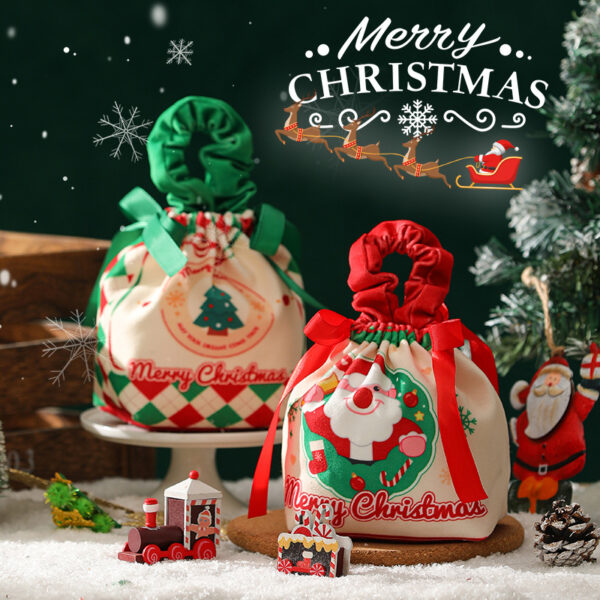 Wholesale Christmas Gift Velvet Apple Bag Handbag Drawstring Bag