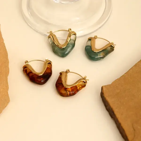 1 Pair Elegant Romantic Round Square Heart Shape 304 Stainless Steel Ear Studs