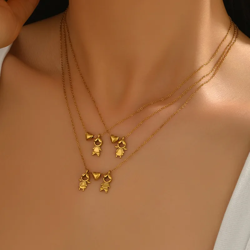 Wholesale 304 Stainless Steel Human Heart Shape Lock PVD Coated 18K Gold Plated Elegant Wedding Vacation O-shaped Chain Lobster Trier Clasp Closure Go