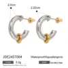 PVD Coated Real Gold Plated C Shape 304 Stainless Steel Simple Style Classic Style Waterproof Non Tarnish Ear Studs