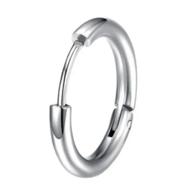 PVD Coated Gold Plated Silver Plated Circle 304 Stainless Steel Simple Style Waterproof Non Tarnish Earrings