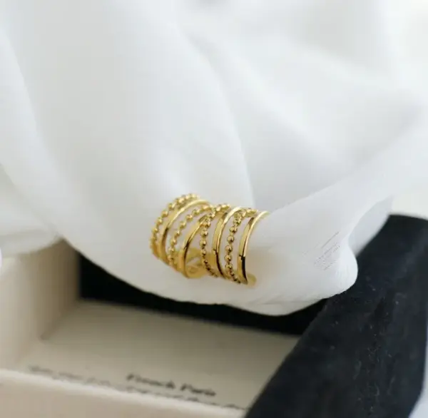 304 Stainless Steel Solid Color PVD Coated 18K Real Gold Plated 18K Gold Simple Style Classic Style Waterproof Non Tarnish Plating 18K Gold Ear Cuffs