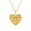 Wholesale 304 Stainless Steel Heart Shape Electroplated 18K Real Gold Plated Modern Style Classic Style Waterproof Non Tarnish Plating Pendant Necklace