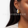 Wholesale Dilireba's Same Two-Color Earrings, High-Quality Electricity Retro Jewelry, Contrasting Colors, Women's European and American New Copper Earrings