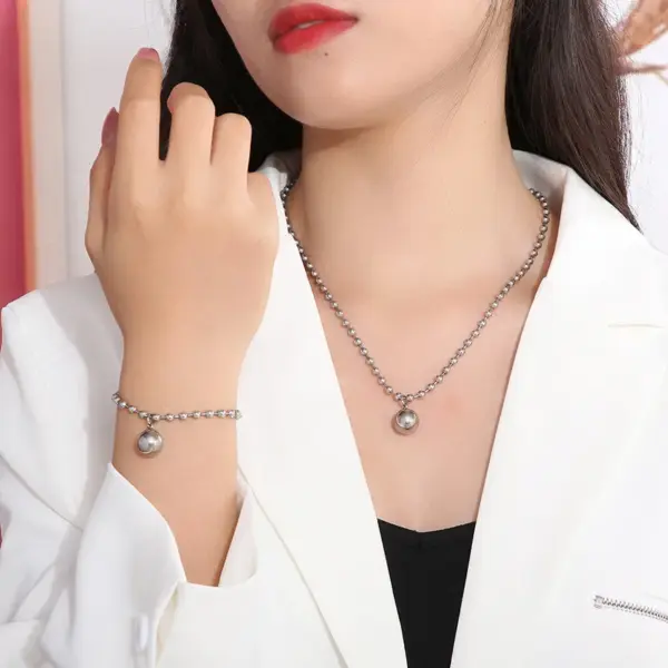 Wholesale PVD Coated 18K Gold Plated Solid Color Stainless Steel Streetwear Waterproof Non Tarnish Bracelets Necklace