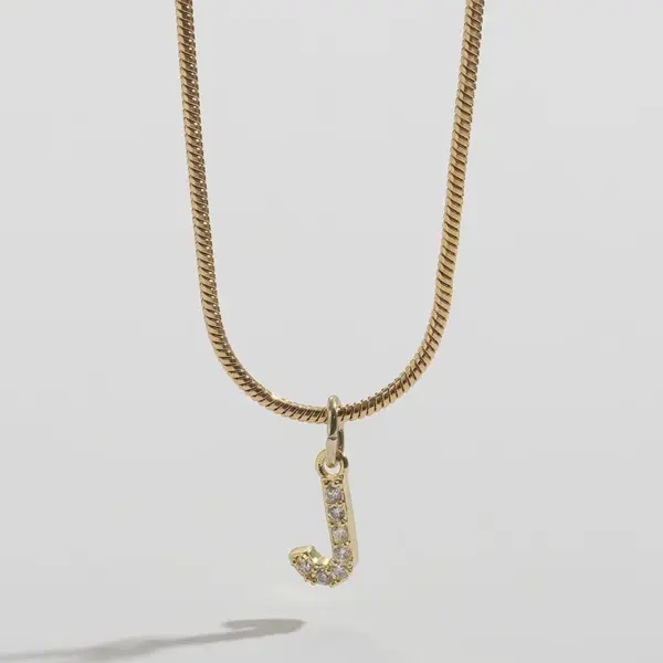 Wholesale 14K Gold Plated Letter 304 Stainless Steel Copper Classic Style 304 Stainless Steel Lobster Trigger Clasp Closure Pendant Necklace