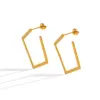 PVD Coated Real Gold Plated 18K Gold Square 304 Stainless Steel Fashion Waterproof Non Tarnish Earrings