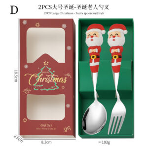 Santa claus spoon and fork 2-piece set d [silver]