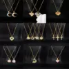 Wholesale Simple Style Cartoon Character Heart Shape Bow Knot Copper Inlay Zircon Pendant Necklace