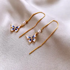 122# Silver Needle-Gold-Butterfly