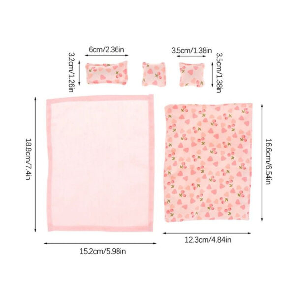 Wholesale 1:12 Doll House dollhouse Mini Model Bedroom Scene Handmade Bedding Bed Sheet Quilt Cover Pillow