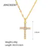 304 Stainless Steel Cross PVD Coated Zircon 18K Gold Plated INS Style Plating Inlay Gold Pendant Necklace