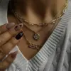 Wholesale Hip Hop Style Peach Heart Fuck Off Pendant Necklace Copper Plating 18k Real Gold Color Retention Necklace Ins Same Style Accessories