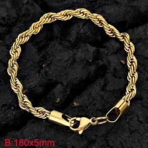 Gold (Width 5mm) / Bracelet 7 Inches (Length 18cm)