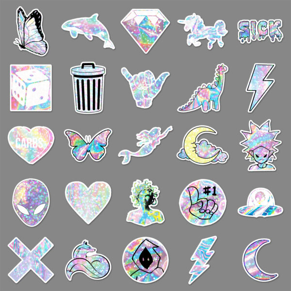 Wholesale 50 laser glitter stickers