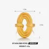 Wholesale Ion Plating (IP) 18K Gold Plated Oval 304 Stainless Steel Simple Style Waterproof Non Tarnish Open Rings