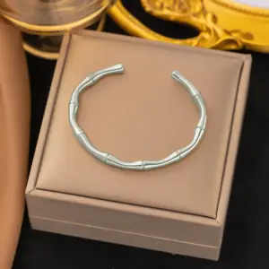【E227】Bamboo Bracelet / Steel Color