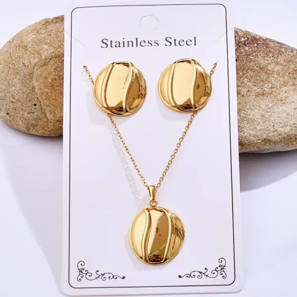 Wholesale Rack Plated Long-Lasting Plated PVD Coated 14K Gold Plated K Gold Plated Heart Shape Flower 304 Stainless Steel Steel Casual Cute Lady Jewelry Set