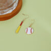 oly-7dd93ba48396740498a49f67a2e98c34 Wholesale Fun Cartoon High-grade op Oil Baseball Earrings Simple Design Asymmetric Hat Baseball Bat Earrings Women