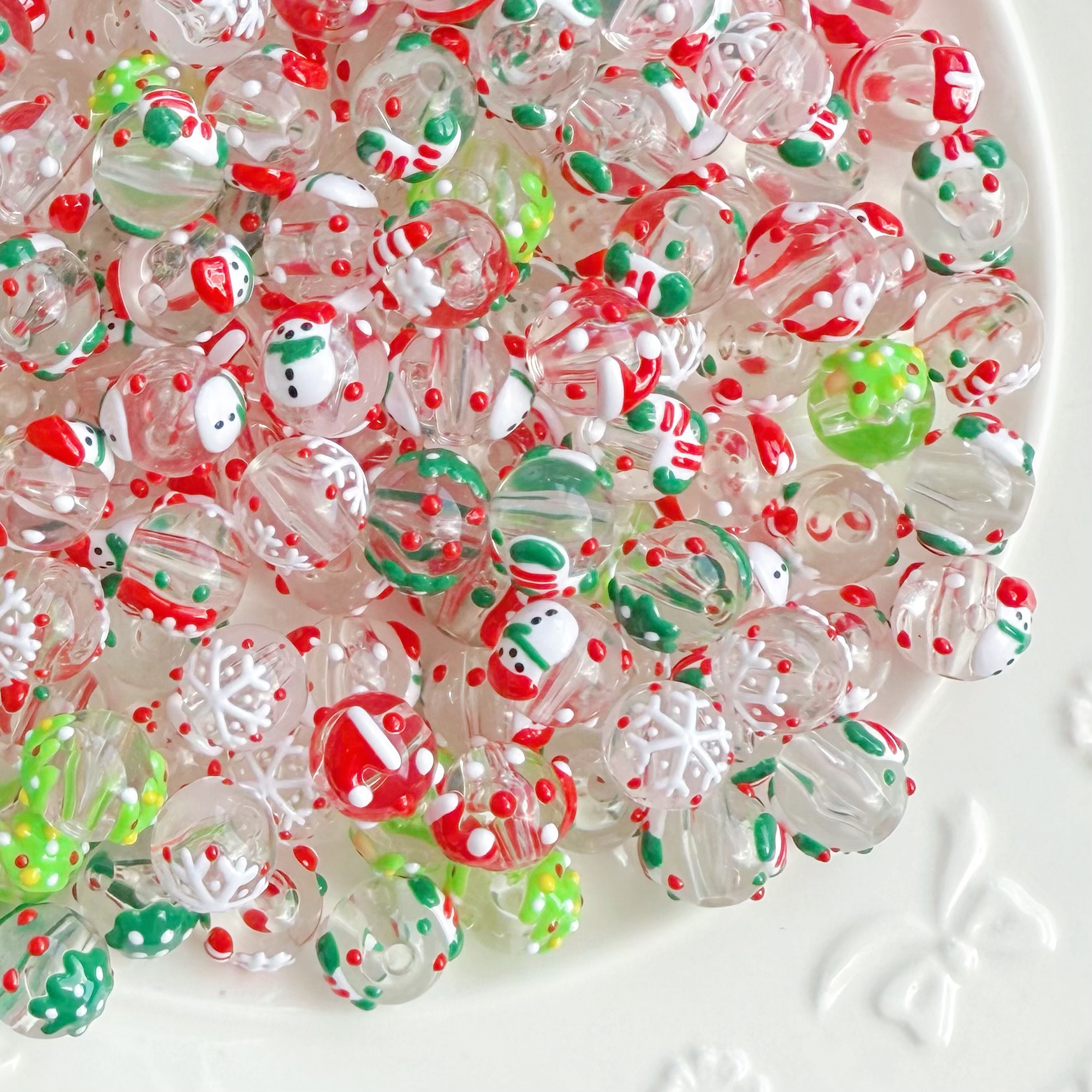 Wholesale Christmas transparent loose beads