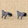 Wholesale PVD Coated 18K Gold Real Gold Plated Butterfly 304 Stainless Steel Simple Style Waterproof Non Tarnish Ear Studs