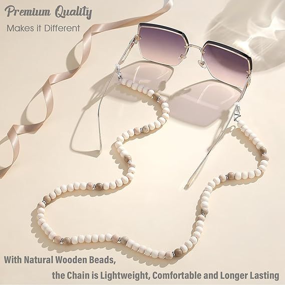 Wholesale Women's Cross-border Certificate Necklace Wooden Beads Jewelry Glasses Necklace