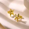 Wholesale PVD Coated Real Gold Plated Starfish Heart Shape Shell 304 Stainless Steel Marine Style Classic Style Waterproof Non Tarnish Ear Studs