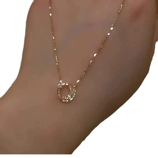 Wholesale New Sun, Moon and Stars Necklace Girl's High-end Sense Exquisite Clavicle Chain Fashion All-match Neckchain Girlfriend Same Style Jewelry