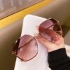 Wholesale 2023 Summer Internet Celebrity Trendy Sunglasses Frameless Cut Edge Gradient Color Gradient Sunglasses Women's Korean Style Fashion Large Frame Glasses