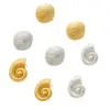 Wholesale 1 Pair Basic Modern Style Round Conch Plating 304 Stainless Steel Ear Studs