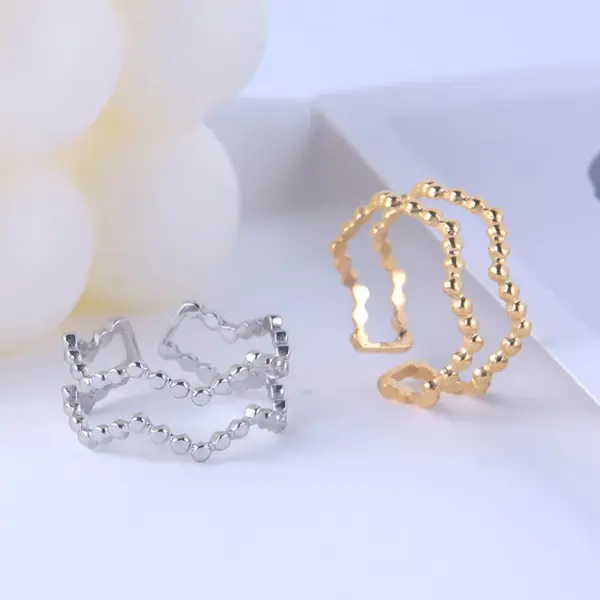 Wholesale Simple Style Geometric Stainless Steel Plating Open Ring