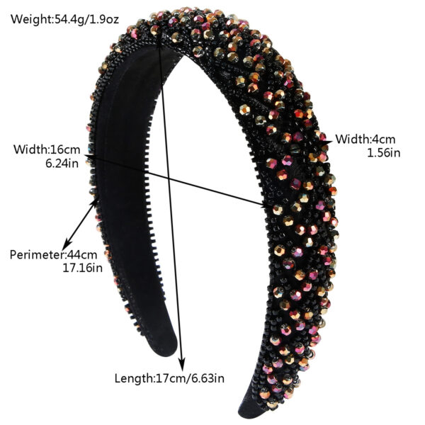 Wholesale Korean Style Luxury Handmade Beaded Hair Hoop Women's Fashionable Simple Crystal Rice Beads Decorative Headband All-match High Cranial Top Hair Accessories