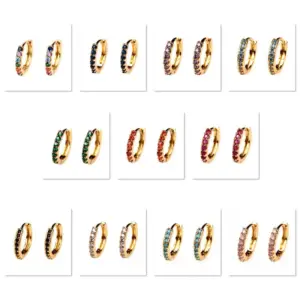 Wholesale Fashion Geometric Diamond Copper Artificial Gemstones Earrings