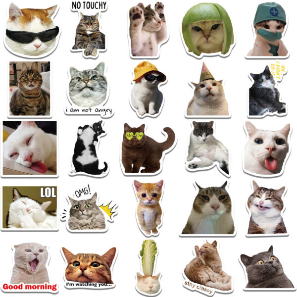 Wholesale 50PCS/PACK celebrity funny cat stickers