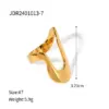 Wholesale 304 Stainless Steel Solid Color PVD Coated Titanium Steel 18K Real Gold Plated Real Gold Plated IG Style Simple Style Waterproof Non Tarnish Irregular Gold Rings