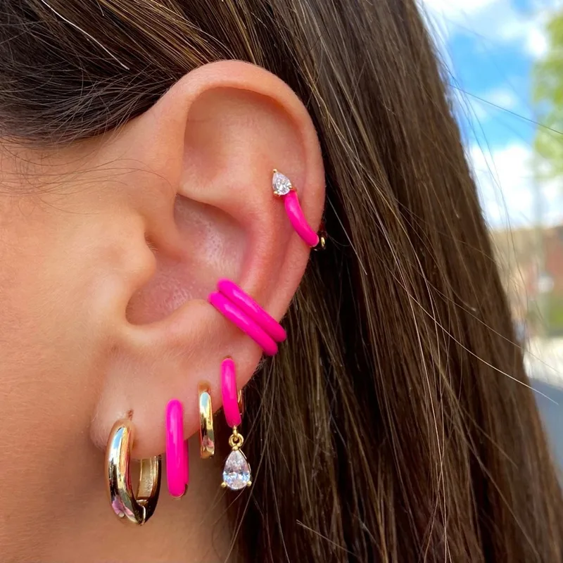 Wholesale Simple Style Geometric Plating Brass No Inlaid Copper Earrings