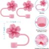 oly-7e022b440f174fa5bd3eb5cebe5c1bb2 Wholesale Cross-border 10mm silicone straw cap cute cherry blossom shape drink straw plug can be recycled dustproof straw sleeve