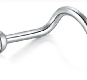 5-Word Curved Rod Silver White Diamond