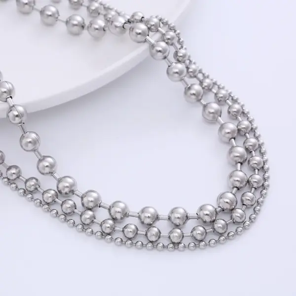 Wholesale Jewelry Fashion Solid Color 304 Stainless Steel Stainless Steel Necklaces