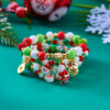 Wholesale Colorful Acrylic Christmas Combination Elastic Beaded Bracelet Set