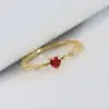 Wholesale Copper IG Style Shiny Inlay Heart Shape Zircon Rings